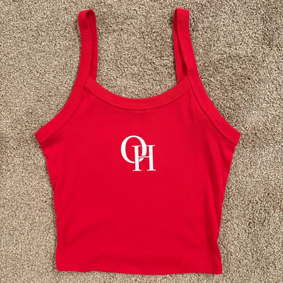Red Ohio State Game Day Tank Top with White OH Design - Picture 1 of 1